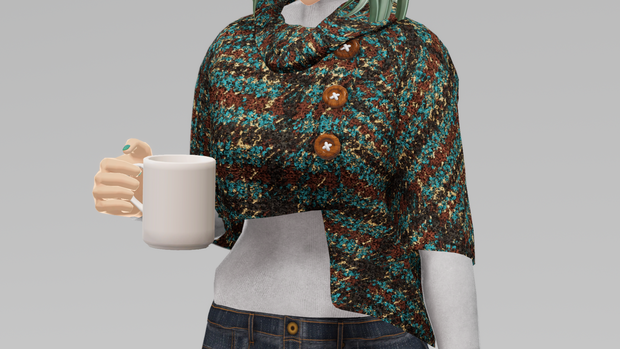 【Vroid】【VRChat】 Boucle Fall Sweater and Mug  秋のセーターとマグカップ 