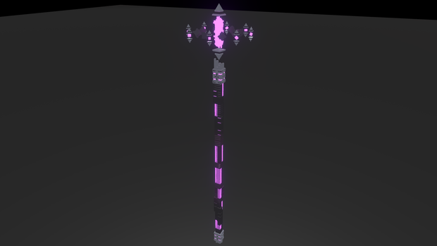 Cyberpunk Glitch Staff