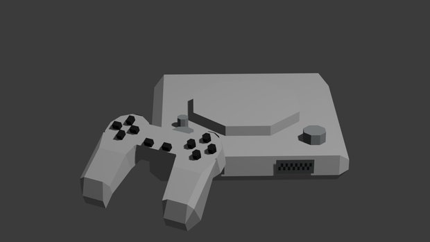 Low Poly Retro Game Controller and Console 2-for-1 3D Model Set