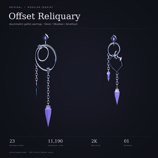 OFFSET RELIQUARY EARRINGS