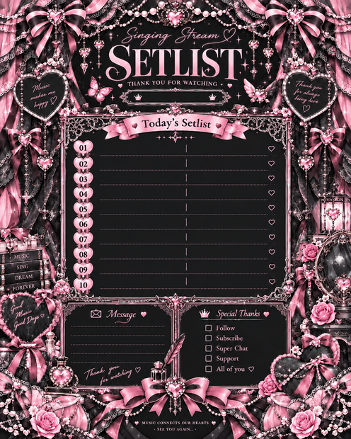 BLACKPINK🖤🩷量産型♡Singing Stream SETLIST 素材｜歌枠・配信者向け