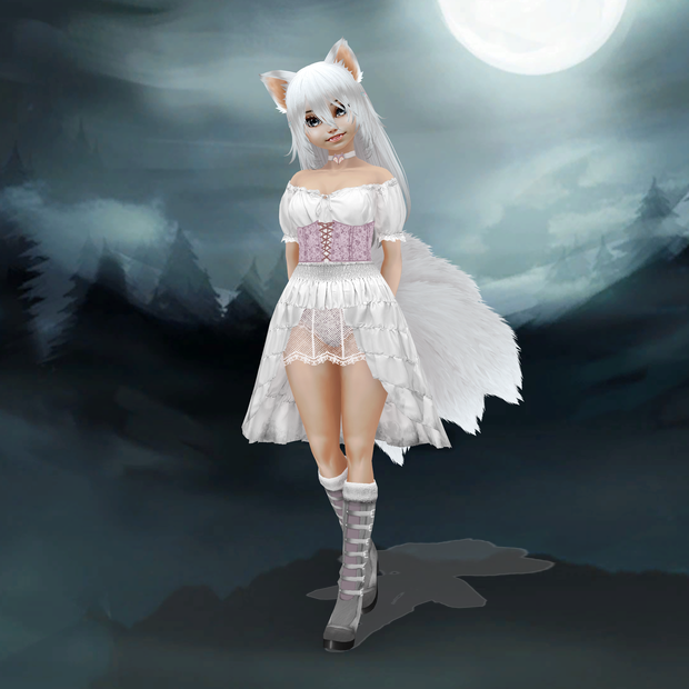 Arctic Kitsune Girl