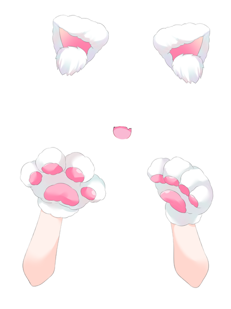 【Vtuber手素材】猫の手・猫耳