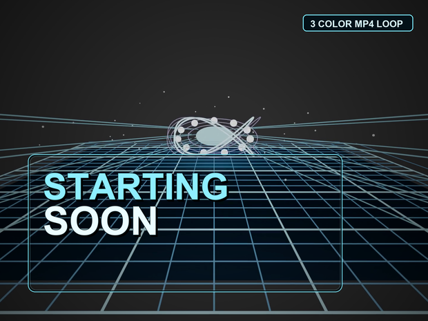 サイバーグリッド配信背景ループ動画 3色セット / Cyber Grid Stream Background Loop 3 Color Pack｜OBS・VTuber向け 1080p MP4