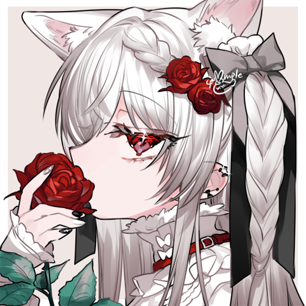 薔薇猫耳地雷ちゃんアイコン
