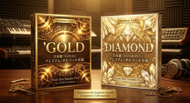 ◎売れてます◎日本製『GOLD』＆『DIAMOND』プレミアム２セット　オルゴール音源Music Boxサンプルパック　DTM用オルゴール音源 MUSICBOX音源   KONTAKT/SOUNDFONT/WAV/EXS24音源 / DSD録音 / ハイレゾ 