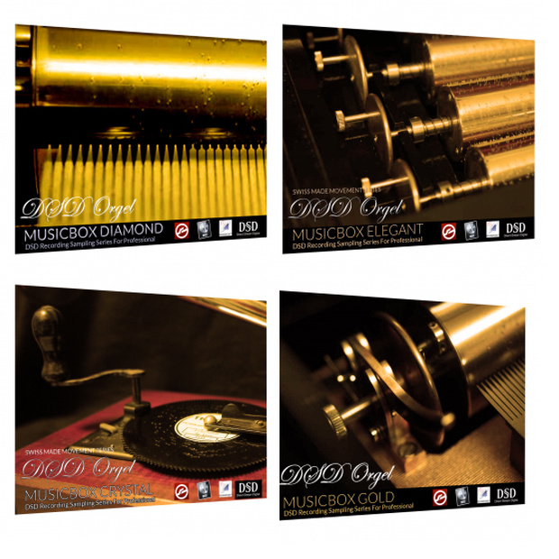 プレミアム4セット 日本製『GOLD』『DIAMOND』スイス製『CRYSTAL』『ELEGANT』 KONTAKT/SOUNDFONT/WAV/EXS24　DSD録音 / ハイレゾ / MUSICBOXオルゴール音源【お得セット】