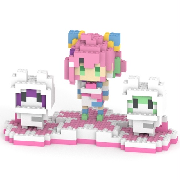 マクロブロック フィギュア 3体セット 桜樹みりあ ブロックフィギュアセット - mitacle - BOOTH