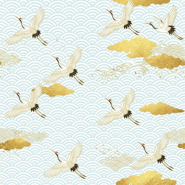 羽ばたく鶴　和柄デジタルペーパー