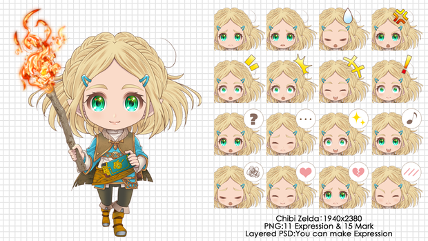 Zelda Chibi Icon & Stream Overlay
