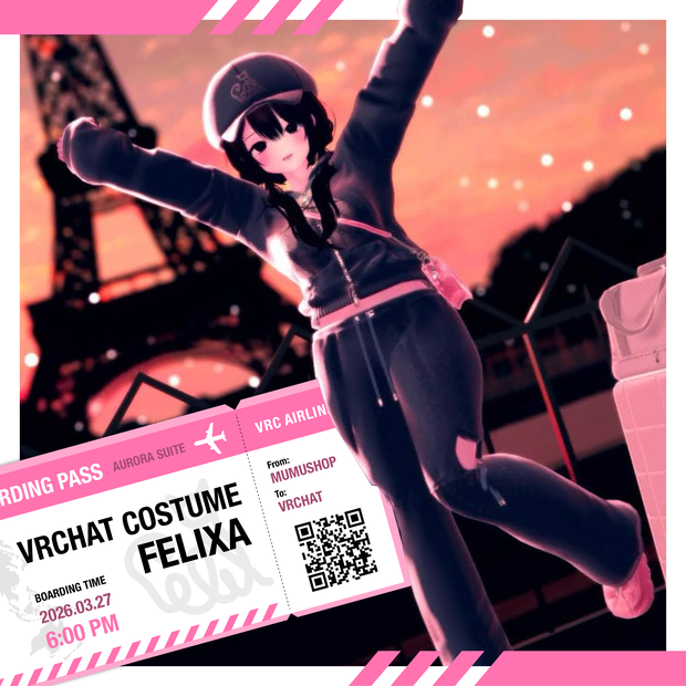74アバター相当空港コーデ フェリクサ Felixa(VRChat向衣装)#mumu_shop