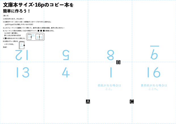 A3を3回折れば16pの本になる！超簡単コピ本テンプレ