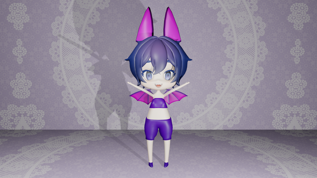 VRChat向け3Dモデル 【ルネ/コウモリ】
