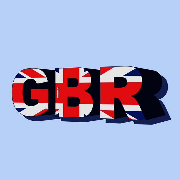 イギリス国旗モチーフ3Dロゴモデル
