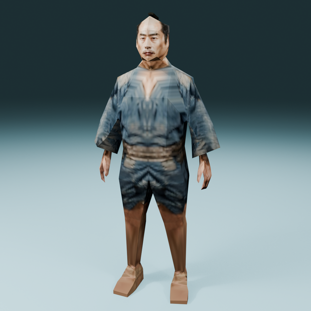 時代劇シリーズ第9弾【レトロゲーム風3Dキャラクター】町人A(ver.1)