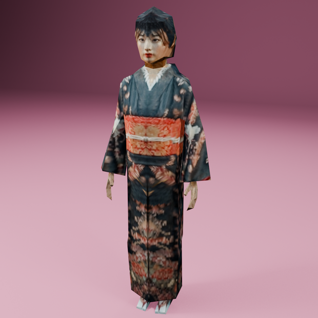 時代劇シリーズ第10弾【レトロゲーム風3Dキャラクター】町人B(ver.1)