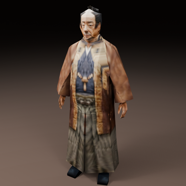 時代劇シリーズ第11弾【レトロゲーム風3Dキャラクター】商人(ver.1)