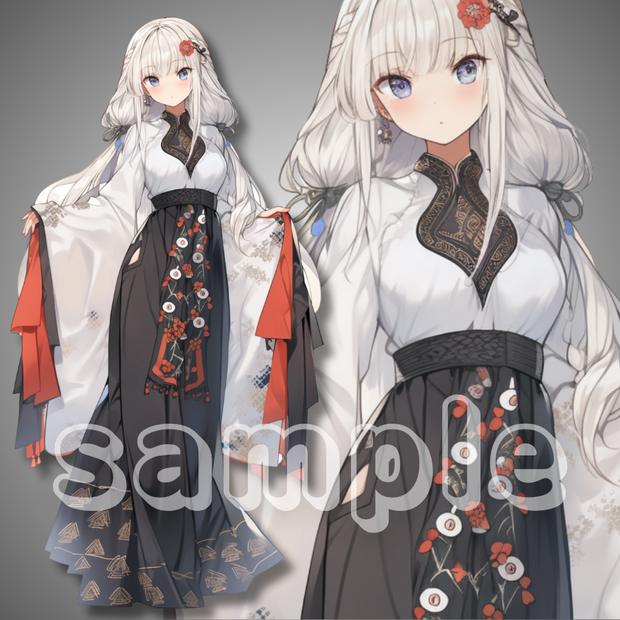 【立ち絵素材】011 少女 白髪ロング