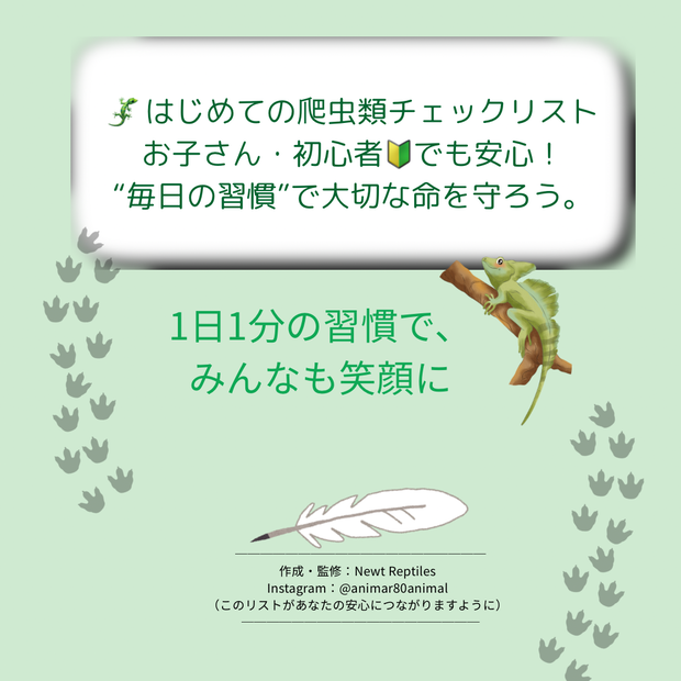 👉「はじめての爬虫類チェックリスト｜毎日の健康管理と気づきメモ」