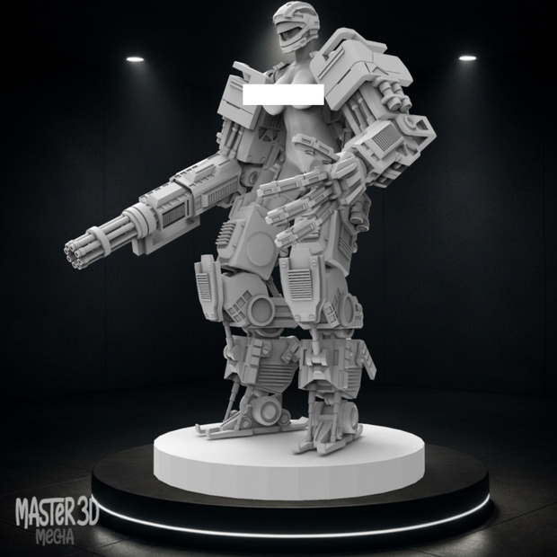 Mecha Girl: Heavy Assault Cyberpunk Armor [STL] / メカ娘：重装攻撃サイバーパンクアーマー (高精細 3Dモデル)