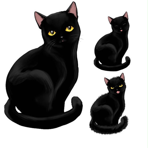 無料 黒猫の立ち絵 グミの素材棚 Booth