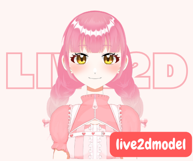 【上半身モデル】ピンク色の女の子　サムネ付き