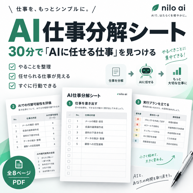 30分で「AIに任せる仕事」を見つける｜AI仕事分解シート
