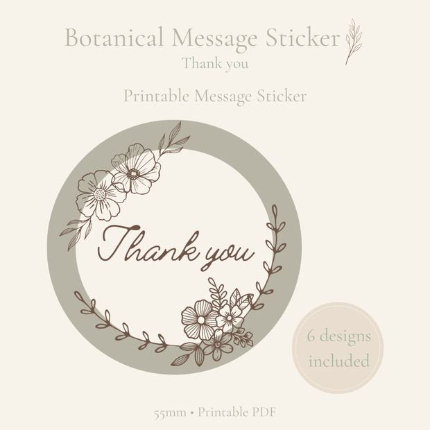 Botanical Message Sticker(Thankyou)
