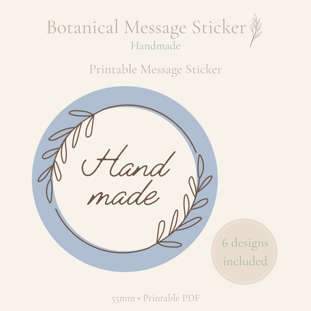 Botanical Message Sticker(Handmade)