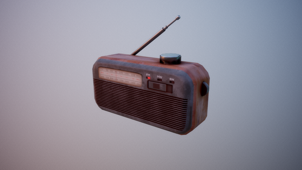 Old vintage radio Low Poly