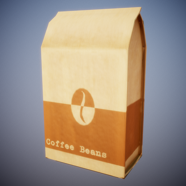 Coffee Bean Bag  Low Poly