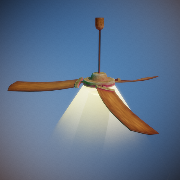 Cieling Fan Low Poly (animated)