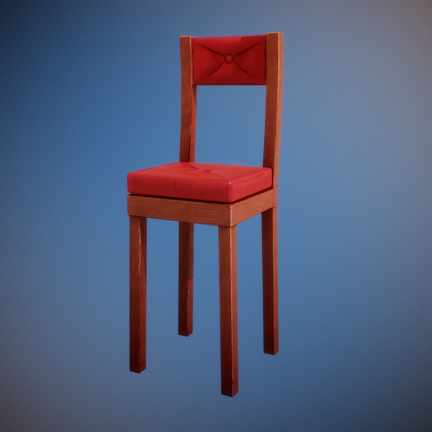 Vintage bar chair low poly