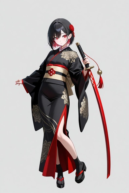 和装の女の子（一部帯刀あり）