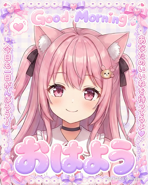 【無料あり】毎日の投稿画像メーカー DailyBase｜おはよう・おやすみ・記念日・週間スケジュール【VTuber・配信者/ブラウザ完結・スマホ対応】