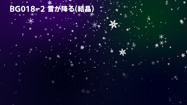 背景用透過素材・雪（結晶） 3パターン【動画素材】