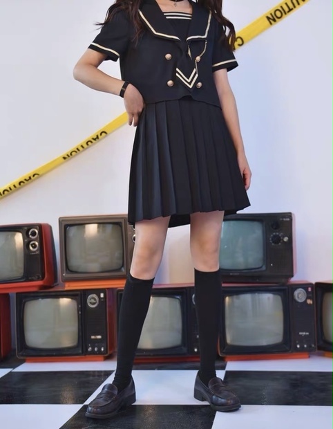 ピンクトイズ　河童　カッパ　ソフビ　セーラー服　バージョン　黒白　2個セット 8489da91-fdc7-4f1c-9222-