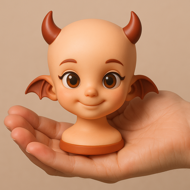 Head4｜小悪魔系ヘッドシェル（無髪）3Dプリント用STLデータ
