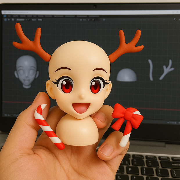 Head10 – アニメ風スマイルヘッド（12cm / 3Dプリント用STL）