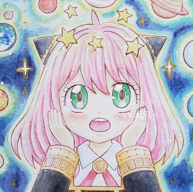 こちらで 手書き 同人イラスト 絵 色紙 女性 美人 宇宙 夜空 流れ星 水彩画 ペン画 Udr4d M えません Www Pediatrichealthcarenw Com