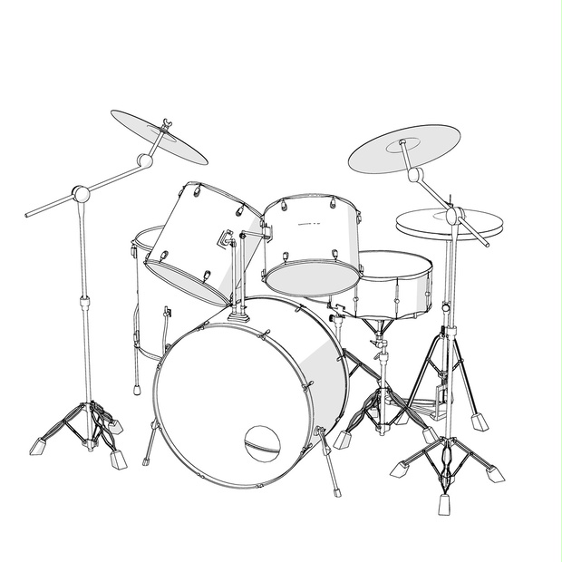 クリップスタジオ バンド系楽器セット３d素材 Digiman Booth