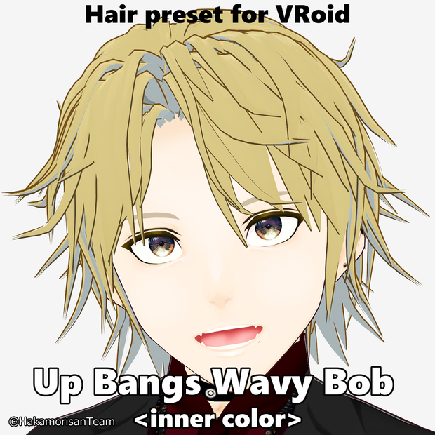 Up Bangs Wavy Bob <inner color> (unisex) Hair preset for VRoid