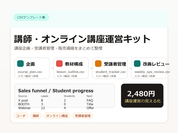 講師・オンライン講座運営キット
