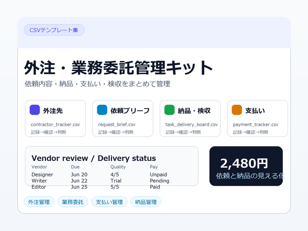 外注・業務委託管理キット