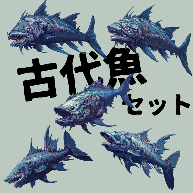 【TRPG・ゲーム素材】古代魚メカ　5種類