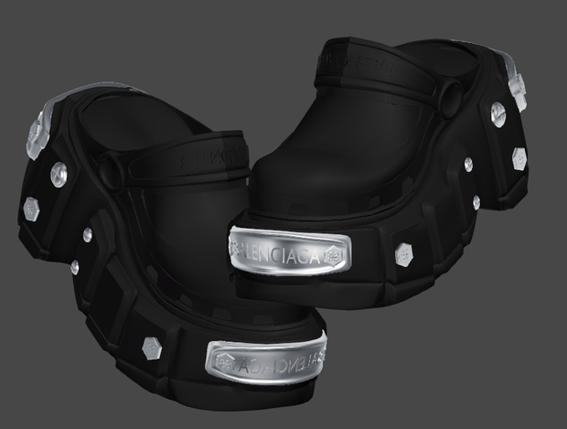 「Free」CRISTOBAL HardCrocs™ クロッグ Black and Metal