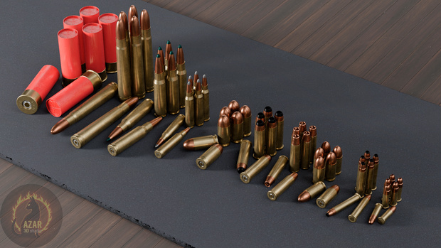 Professional Ammo Pack APX 26 (10 Types / PBR / Game-Ready) 弾薬パック