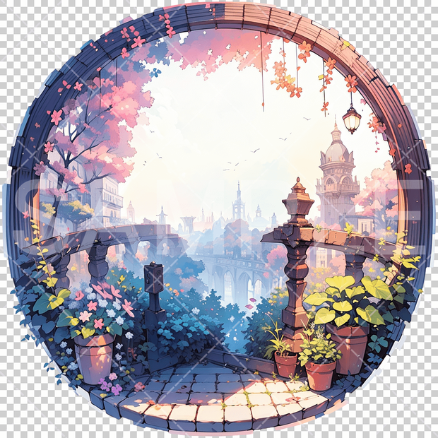 【イラスト素材】ヴィネット風［006］