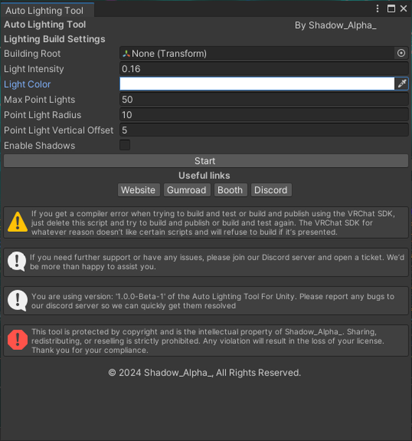Auto Lighting Tool for Unity