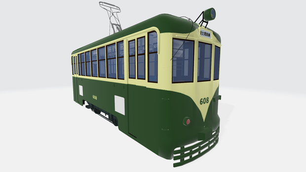 【3Dモデル】600形タイプ・路面電車 (Japanese tram)